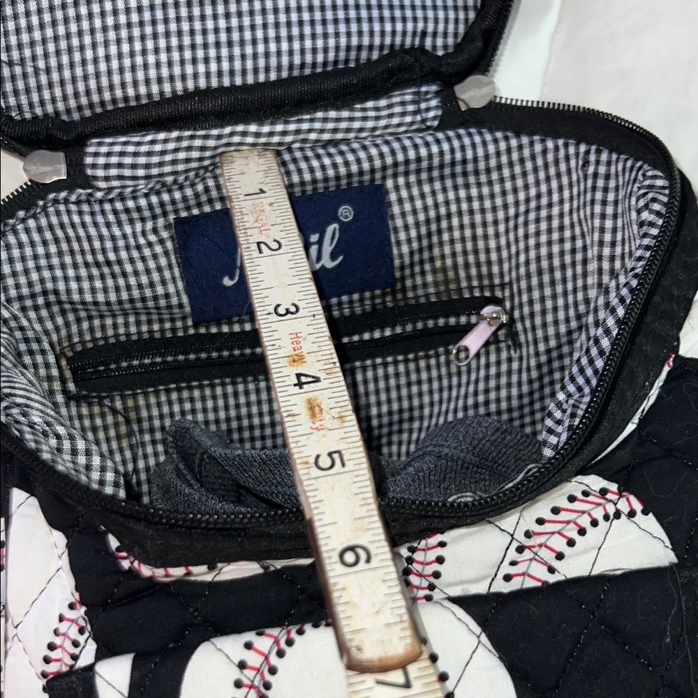 Quilted Baseball Pattern Backpack - Picture 14 of 16